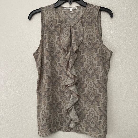 Violet + Claire Sleeveless Sheer Blouse Size Medium - Picture 1 of 4